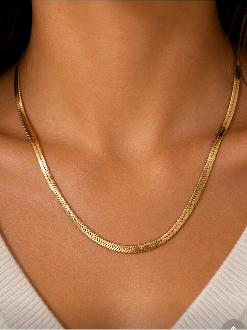Jennifer Zeuner Gold Herringbone Chain Necklace | JZJ | Adjustable